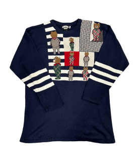 Sweterek Granatowy Misie Vintage (xl)